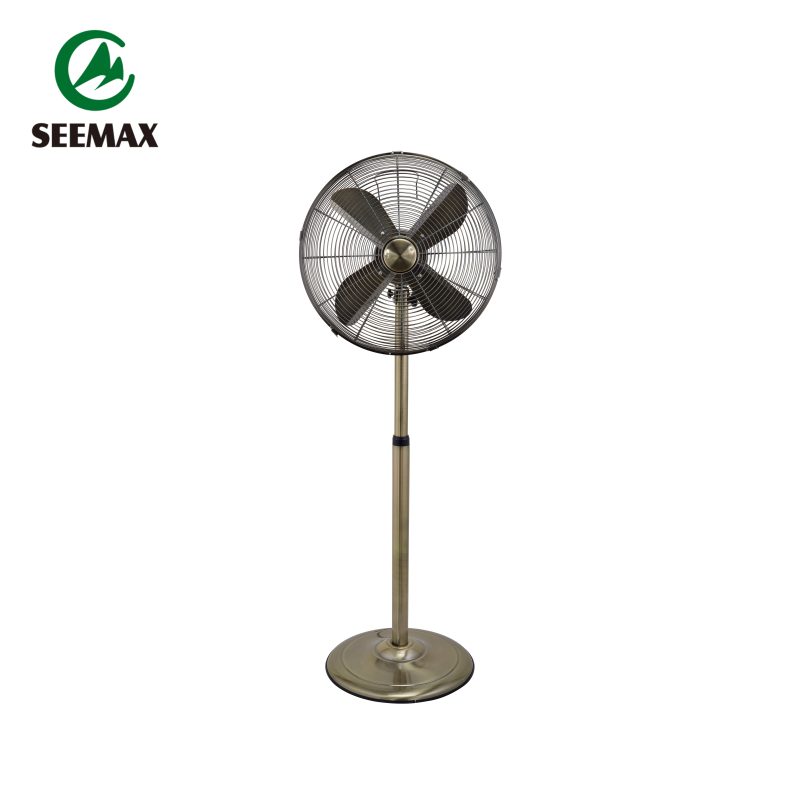 Retro Copper Powerful Industrial Pedestal Fan